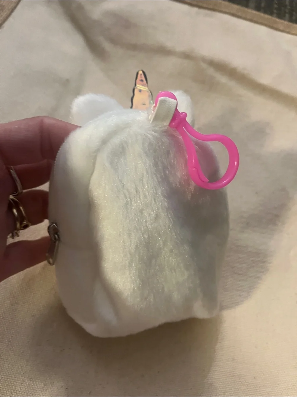Plush White Unicorn Kids Mini Backpack with Pink Mane Adorable Accessories 97